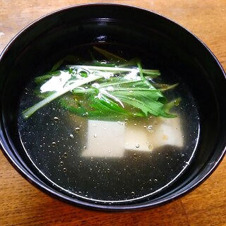 豆腐と水菜の中華スープ